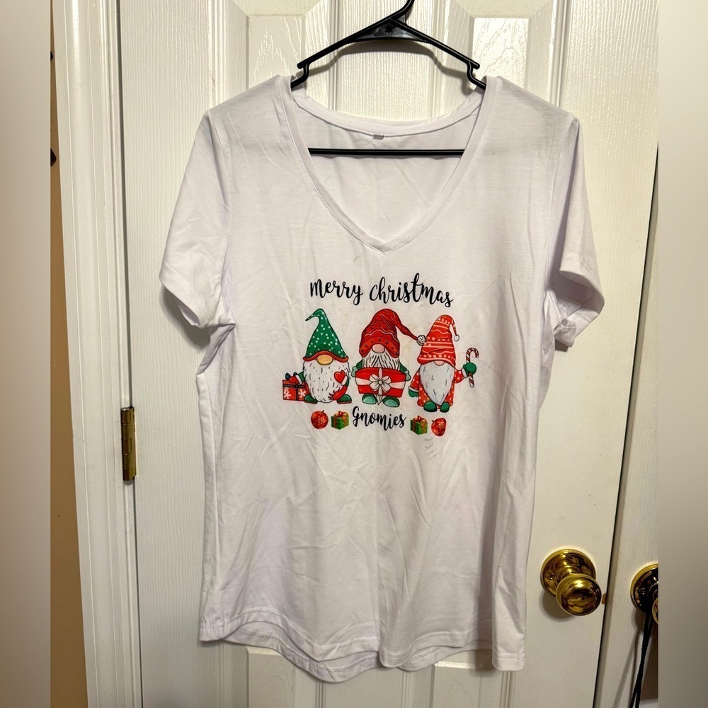 Christmas Women’s Holiday T-shirt Hand Pressed BN